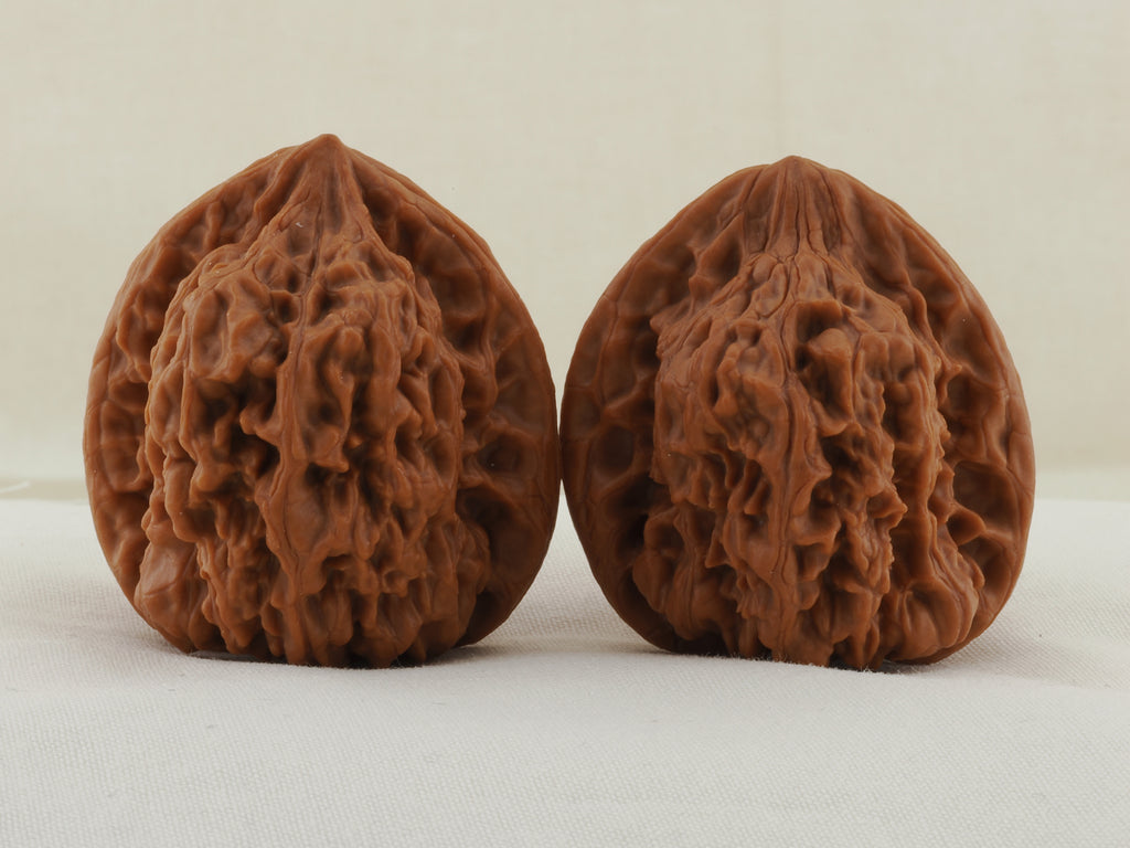 Golden Toad King walnut pair, 40 mm — WW-00002, hero view.