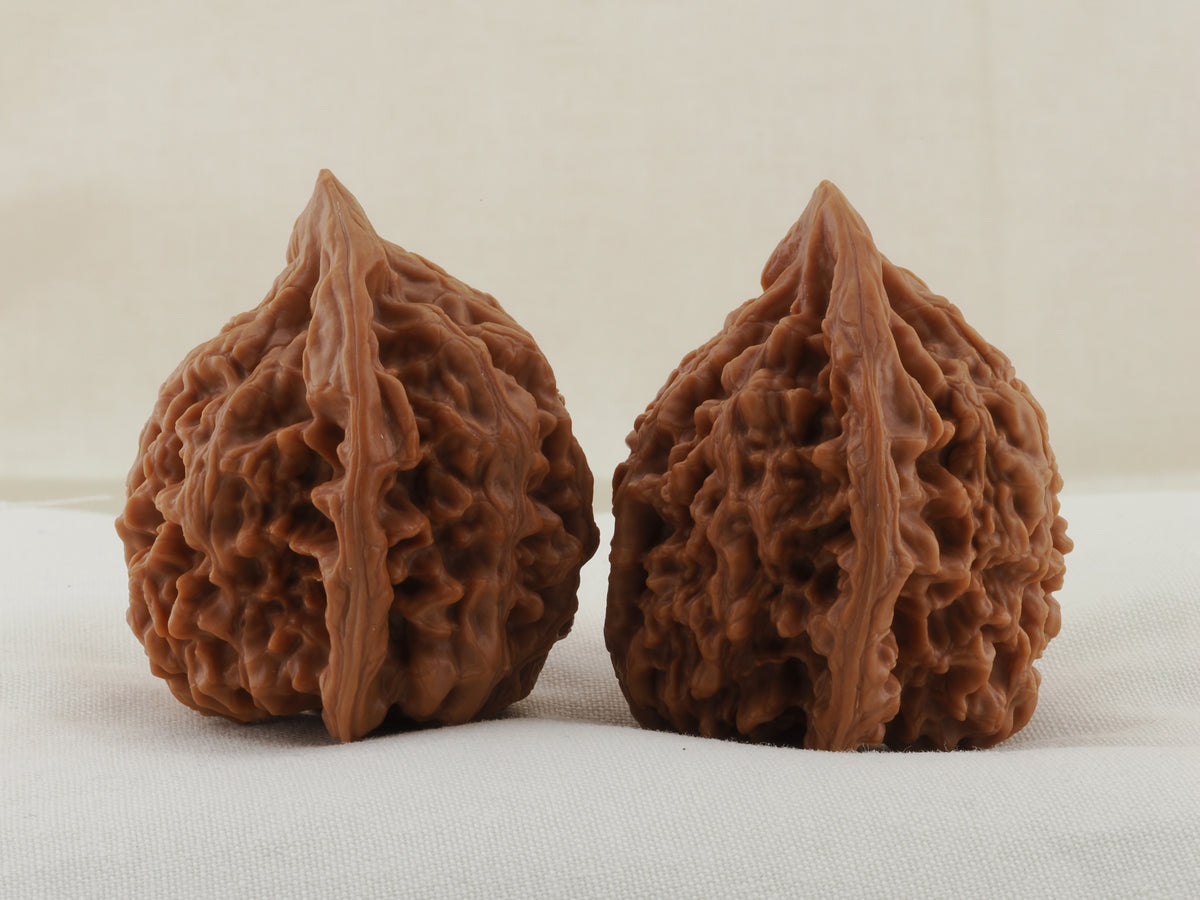 Official’s Hat walnut pair, 40 mm — WW-00008, view 2.