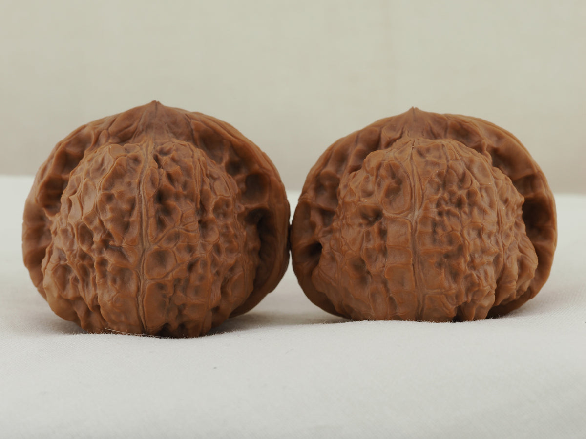 Pumpkin Walnut Pair — 46.0 mm (Nan Gua Dun) — Front view — WW-00044
