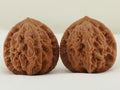 Tiger Head Devour Carved Walnut Pair — 41.0 mm (Hu Tou Tun Shi) — Front view — WW-00045