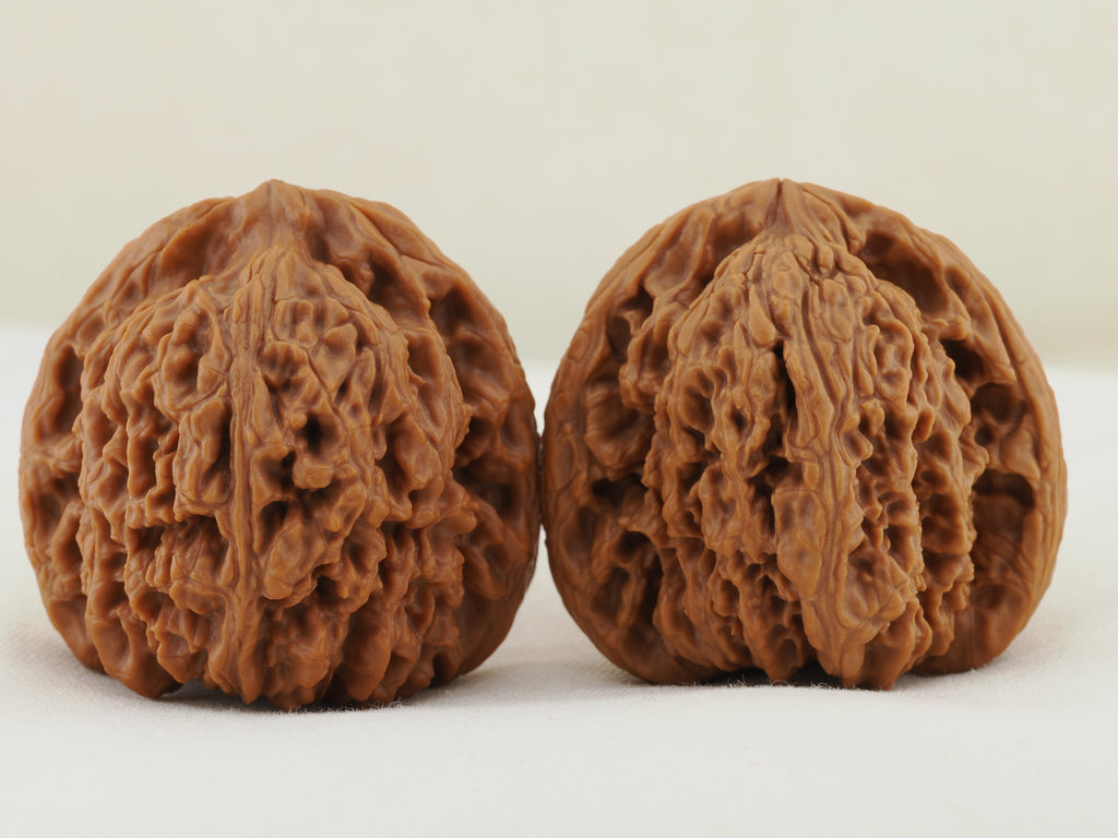 Nanjiang Stone Walnut Pair — 43.0 mm (Nan Jiang Shi) — Front view — WW-00049