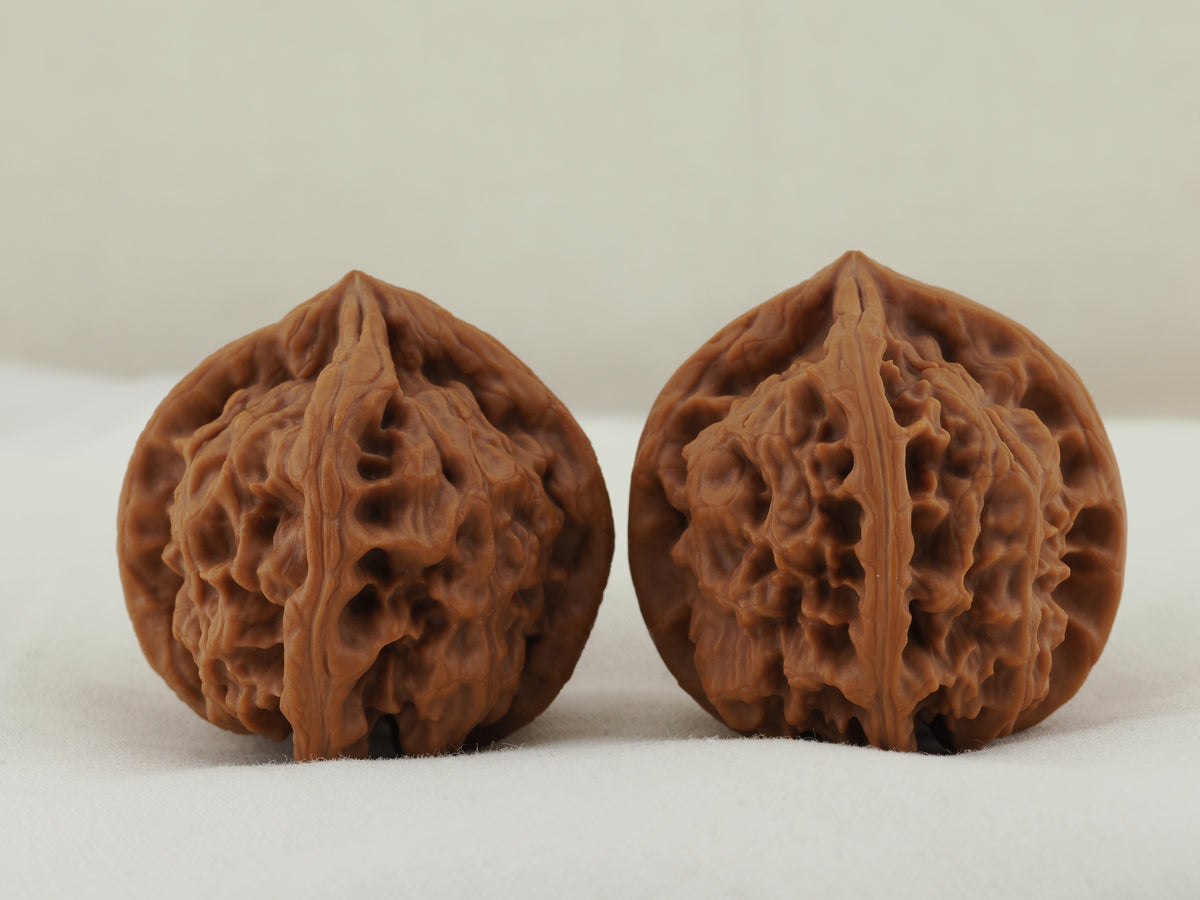 Jade Seal Four Ridge Walnut Pair — 44.0 mm (Yu Xi Si Leng) — Opposite side view — WW-00050