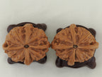 Jade Seal Four Ridge Walnut Pair — 44.0 mm (Yu Xi Si Leng) — Base view — WW-00050