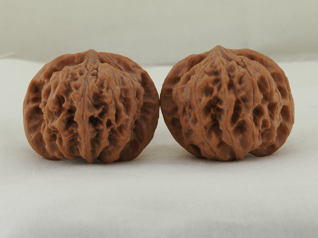 Palace Lantern walnut pair (Gong Deng) — WW-00056, front view