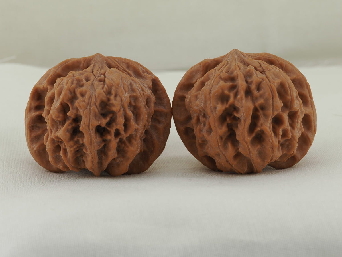Palace Lantern walnut pair (Gong Deng) — WW-00056, front view