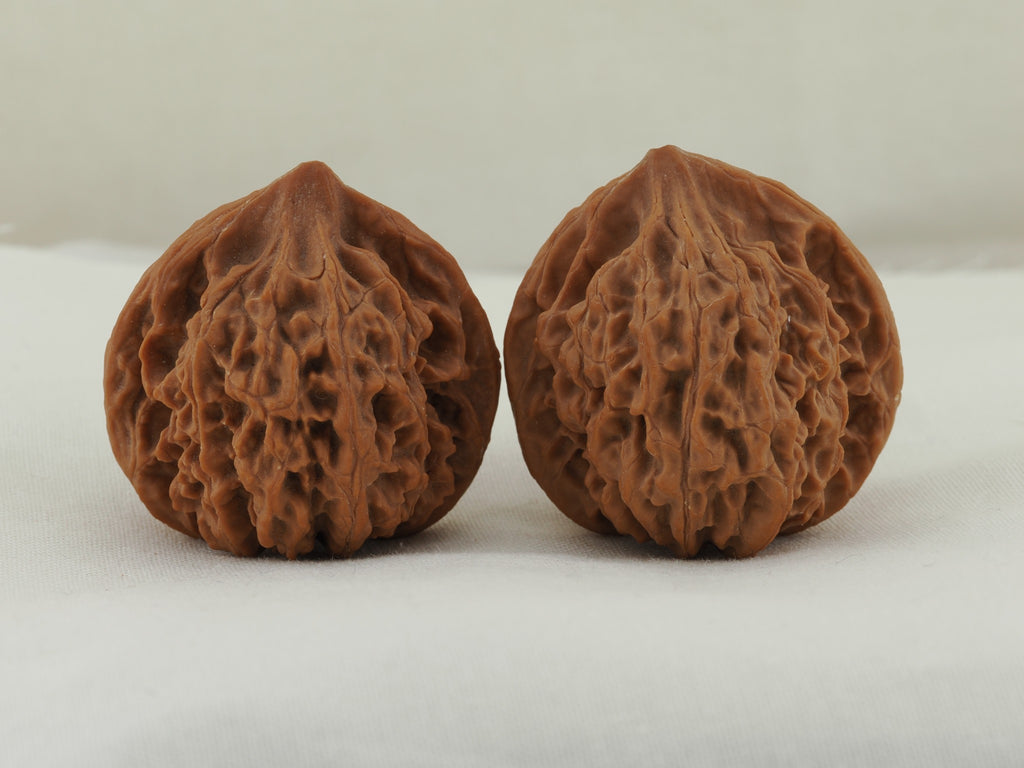 Lantern walnut pair (Deng Lou) — WW-00057, front view